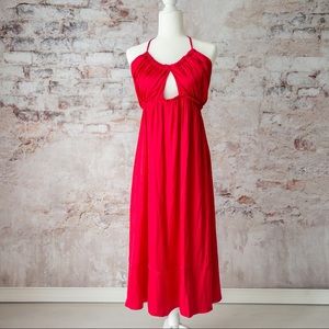 J Crew Cutout Fuchsia Halter Dress